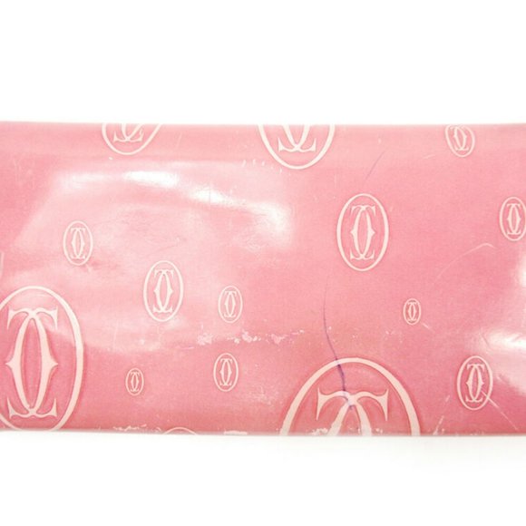 Cartier purse Happy Birthday pink enamel leather Auth T17218 - Picture 2 of 8